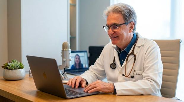 Dr. Rubens Amaral em atendimento por telemedicina